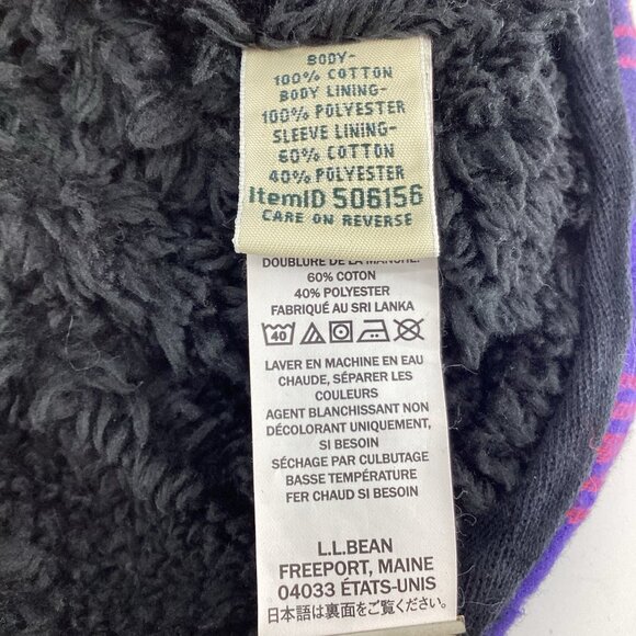 LL Bean Women’s Scotch Plaid Flannel Sherpa Lined Shirt Jacket Purple Black 2X - Picture 10 of 13